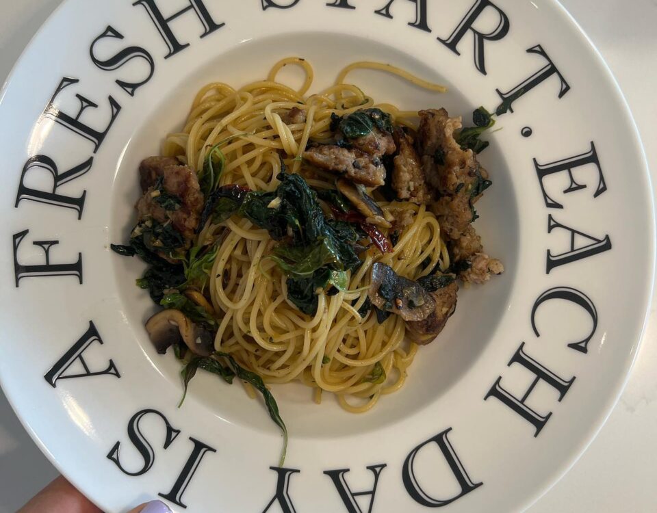 Each Day is A FRESH START   Have a lovely Saturday  
Spaghetti Italian sausage w...