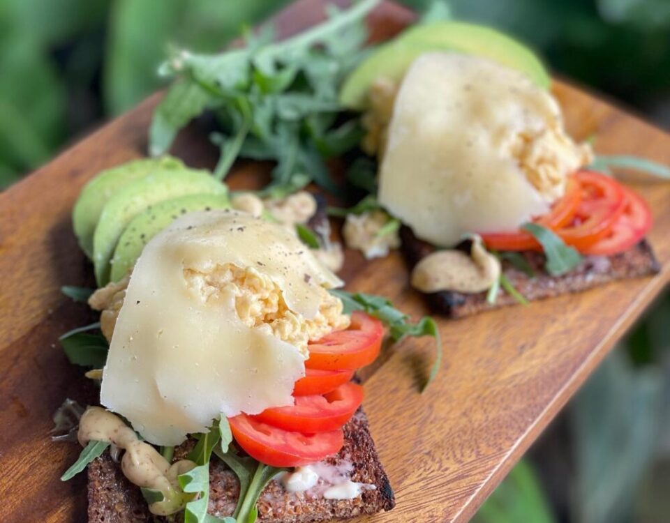 Healthy & Yummy breakfast!
Scrambled eggand Harvati cheese Danish Open Sandwich...