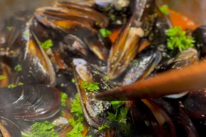 Italian black mussel in spicy tomato sauce...