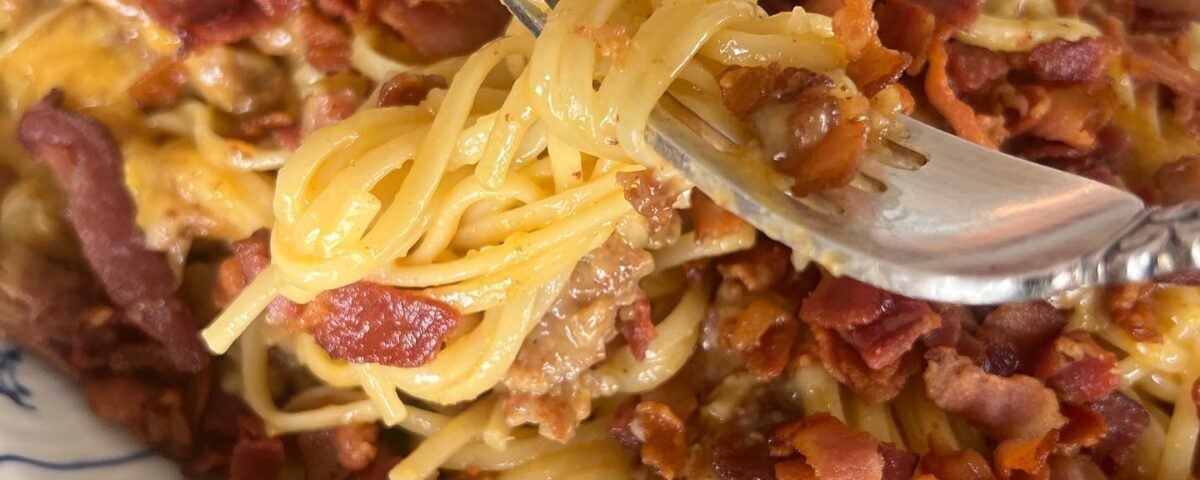 Kids Cooking Class Day 2 
Spaghetti Carbonara with Italian sausage by    and Non...