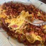 Kids Cooking Class Day 2 
Spaghetti Carbonara with Italian sausage by    and Non...