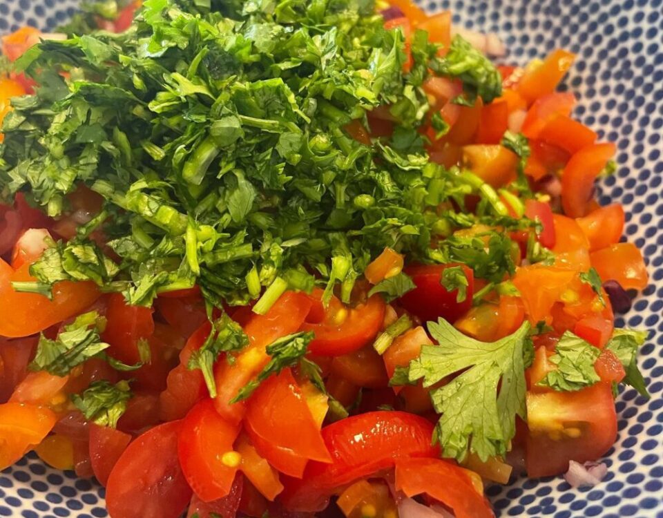 Making Salsa for Maxican Night...