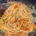 Spaghetti with fresh tomatoand cheese  by Aya  and Kutsu well done...