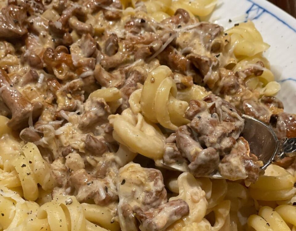 คุณสามีซื้อChanterelle mushroom มา ทำพาสต้าครีมซอสใส่ชีสสาระพัด ผัดเห็ดให้หอม เข...