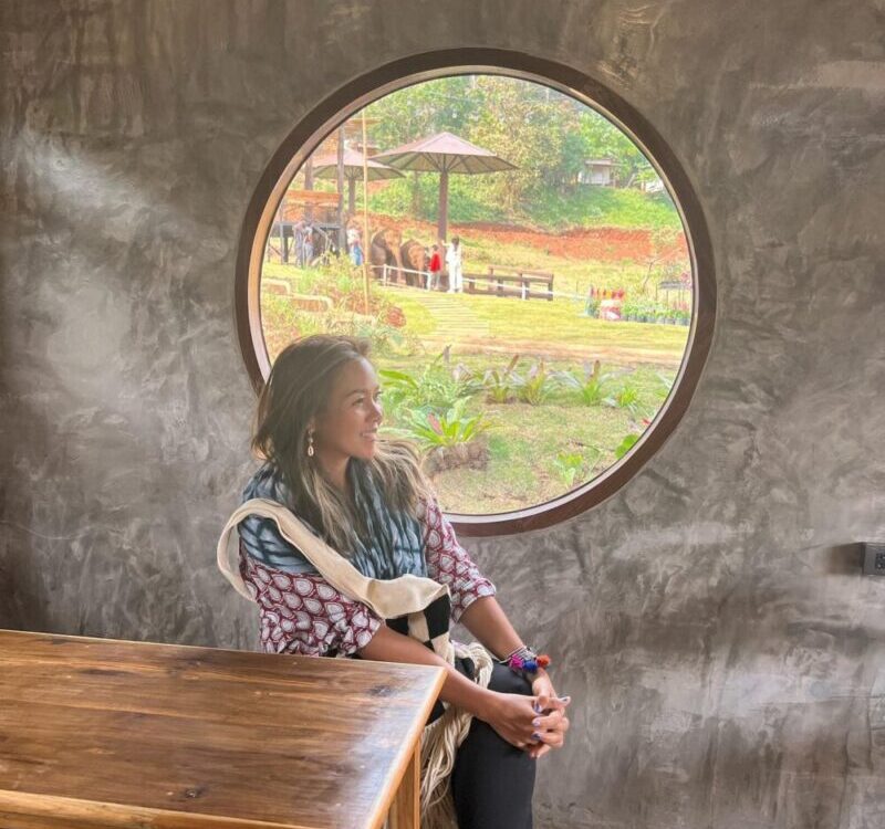 ช้างคาเฟ่   จิบกาแฟ ชมวิวร้อยล้าน อากาศสดชื่น เล่นกับช้าง ชอบจัง...